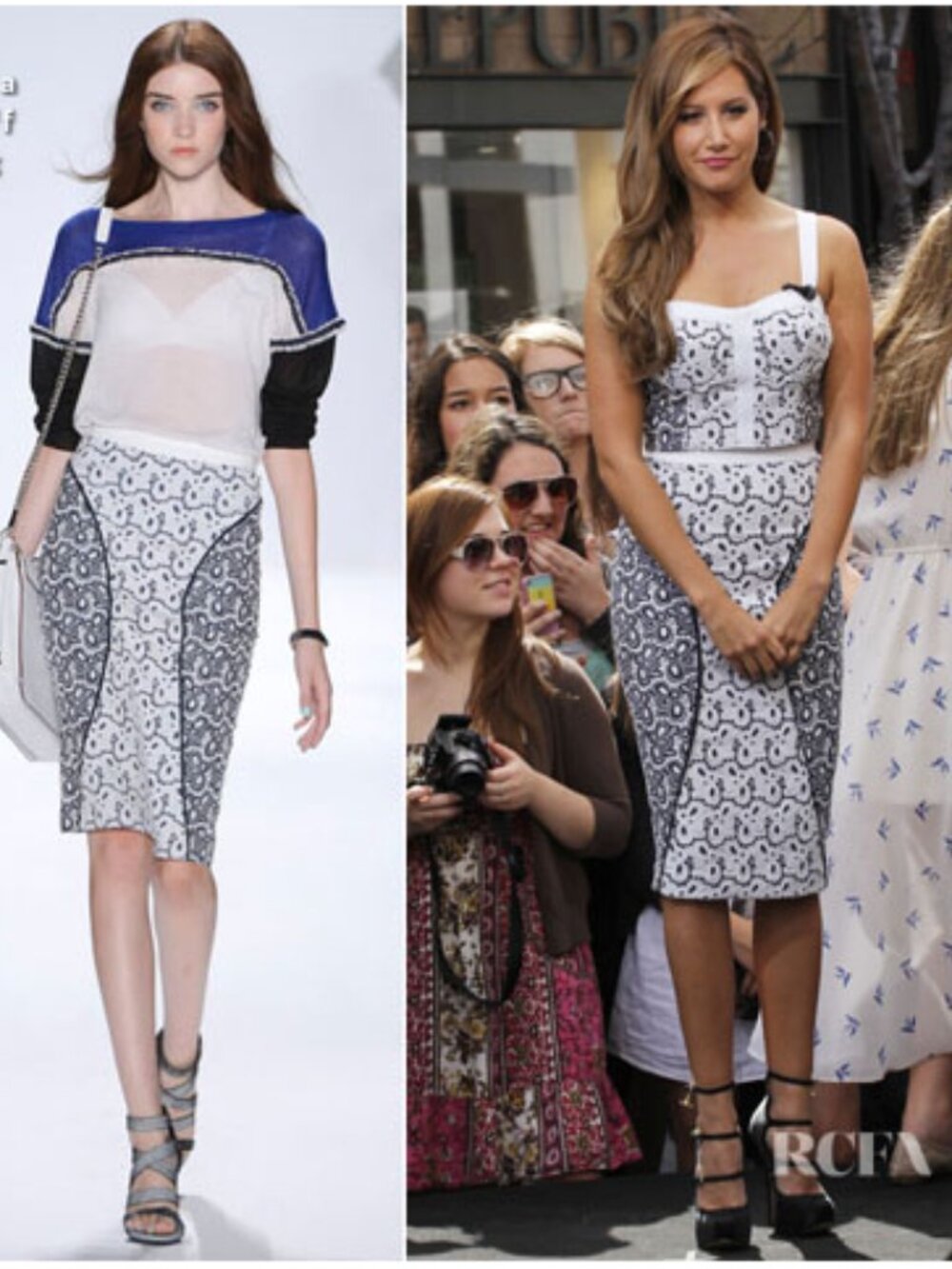 Rebecca Minkoff Della Eyelet pencil skirt Sz 2